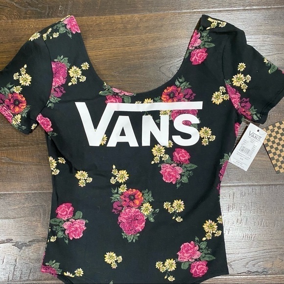 Vans Botanic V Short Sleeve Floral‎ Bodysuit Sz XS - Picture 5 of 12